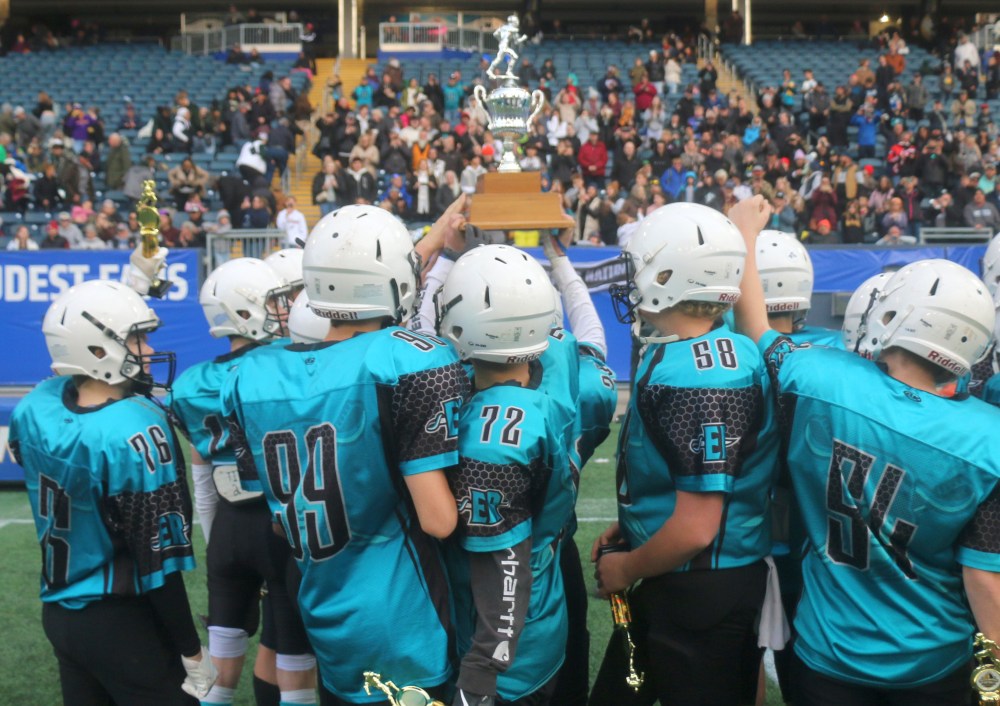 The U16 Eastman Raiders scored 12 touchdowns to win the program's first Manitoba Minor Football Association championship. (Cassidy Dankochik The Carillon)