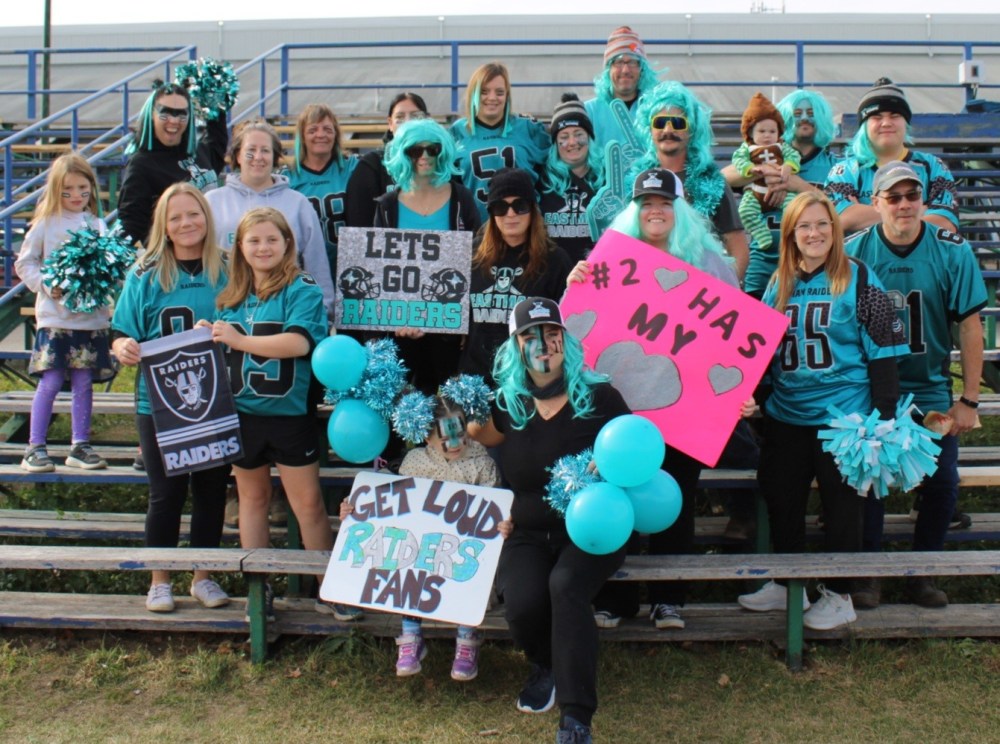 A boisterous group of Eastman fans made the trip to watch the U12 team play in the Manitoba Minor Football semi-finals against Fort Garry. The team would come up short, unlike their U16 counterparts. (Rae-Lyn Kuka Eastman Raiders)
