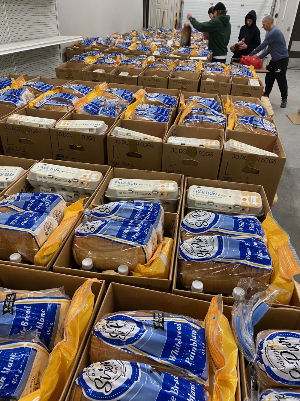 Submitted
Christmas hampers filled with food by Steinbach Community Christmas volunteers in 2023. Fifteen organizations will hand out hampers this holiday season across the Southeast.