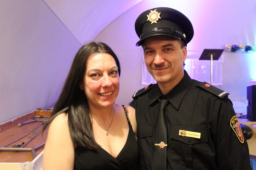 CHRIS GAREAU THE CARILLON
Reynolds Fireman’s Ball organizer Lindsay Cabral and her firefighter husband Kevin having a ball Nov. 2 in Prawda.