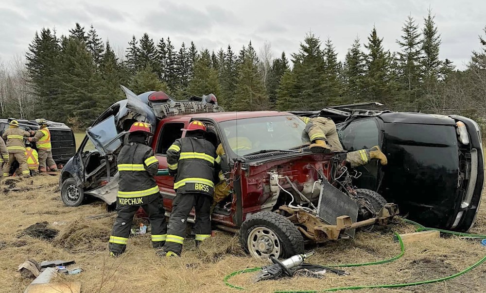 Submitted
The Reynolds Fire Department celebrated their first Ball fundraiser Saturday night in Prawda, but the weekend was still time for training during the day.