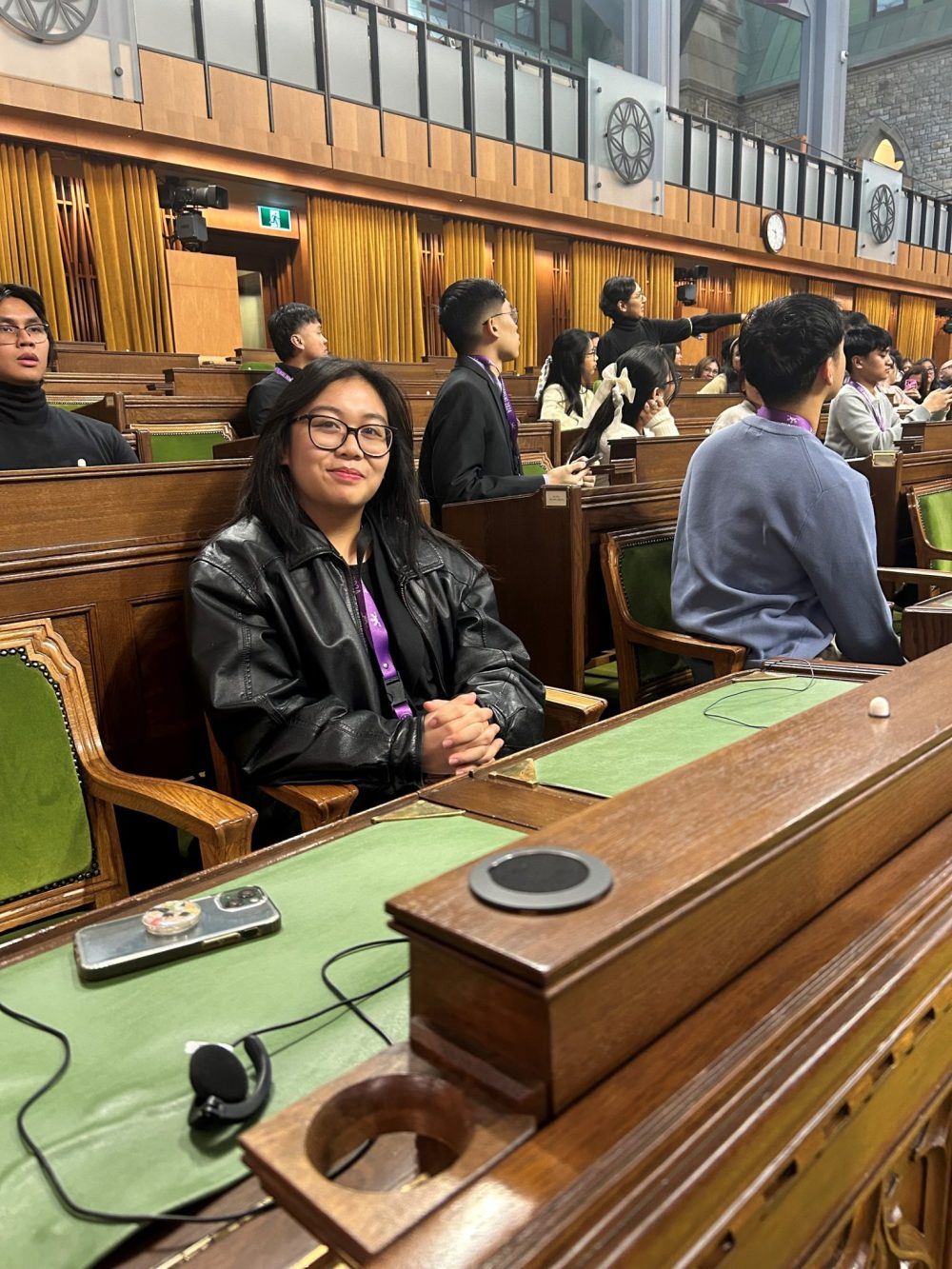 Submitted by Edlynne Paez
Edlynne Paez sits in the House of Commons last year during the Pinoy’s on Parliament National Conference where Filipino youth were invited to Ottawa to experience the workings of government first hand.