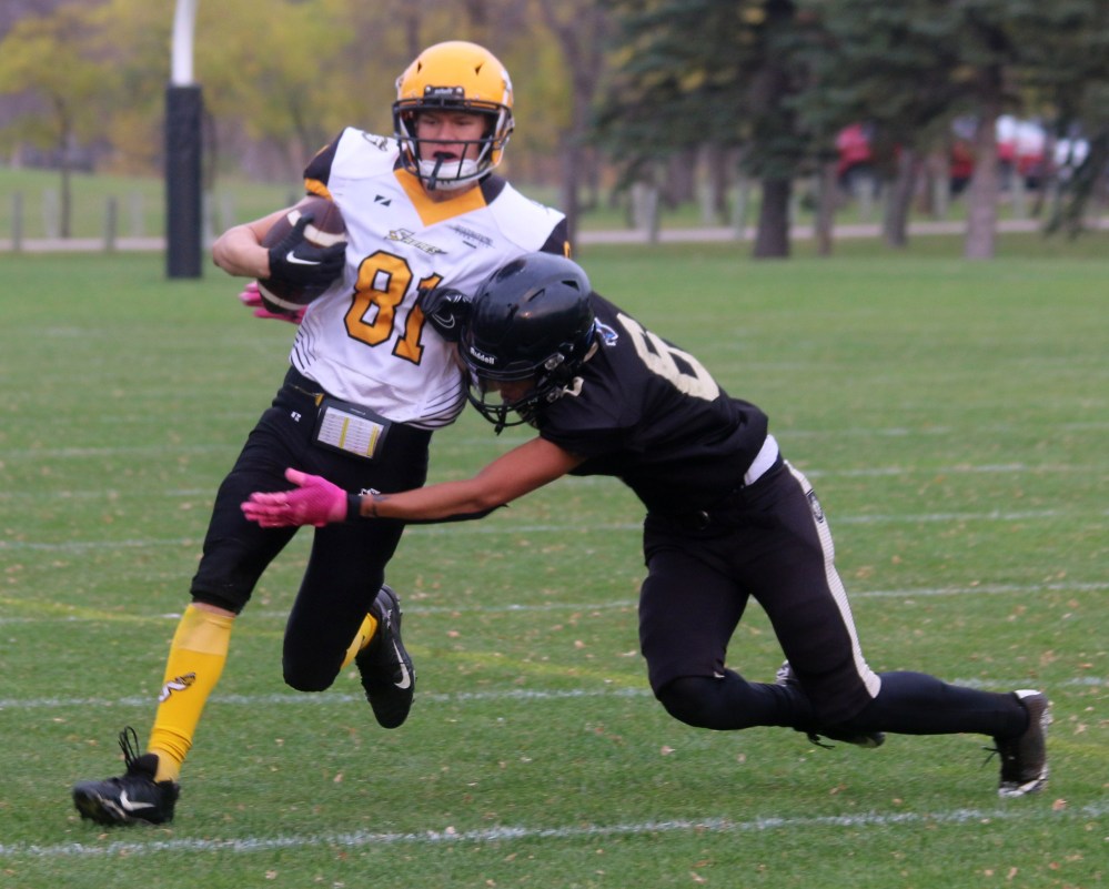 Marcus Johnson was given the SRSS football leadership award. The Grade 12 student helped lead a receiving core full of grade 10 players this season. (Cassidy Dankochik Carillon Archives)