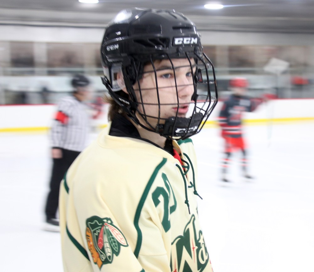 The St Malo warriors came away with a lopsided 7-1 victory over Selkirk on the afternoon they honoured defenseman Colton Magne for breaking the CRJHL's all time defenseman point record. (Cassidy Dankochik The Carillon)