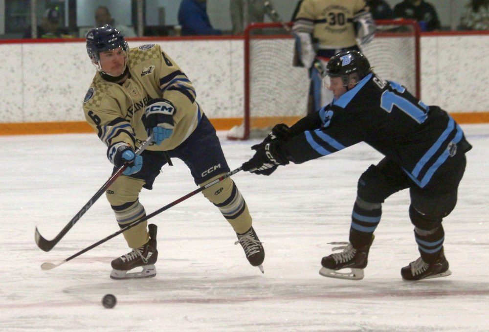 California-born defenseman Shane Burns left Steinbach for Brooks of the BCHL right before the Christmas break. (Cassidy Dankochik The Carillon)