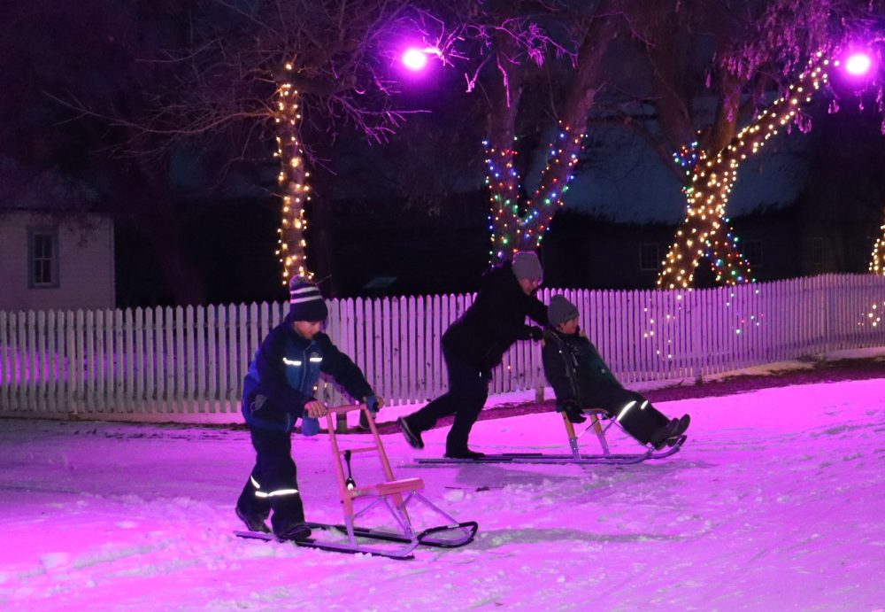 MENNONITE HERITAGE VILLAGE
Skating and pushing kick sleds are two fun activities at MHV in winter.
