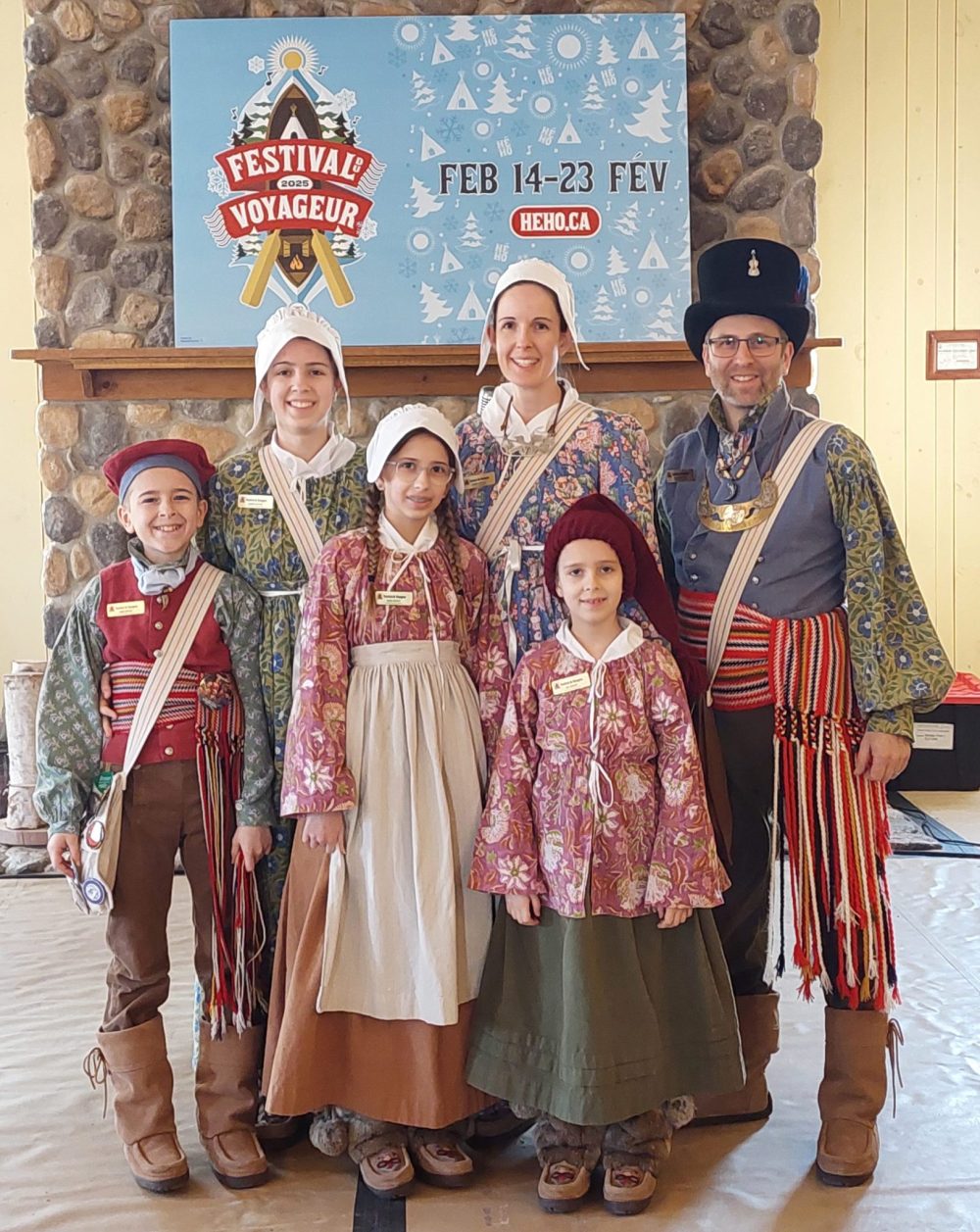 Submitted by Daniele Hutlet
The Hutlet family from Lorette was named the Official Voyageurs for the 10 day event of the Festival Du Voyageur. In the photo is Remi, Danika, Elise, Daniele, Mia, and Philippe. This is the second year that the family has been the Official Voyageurs.