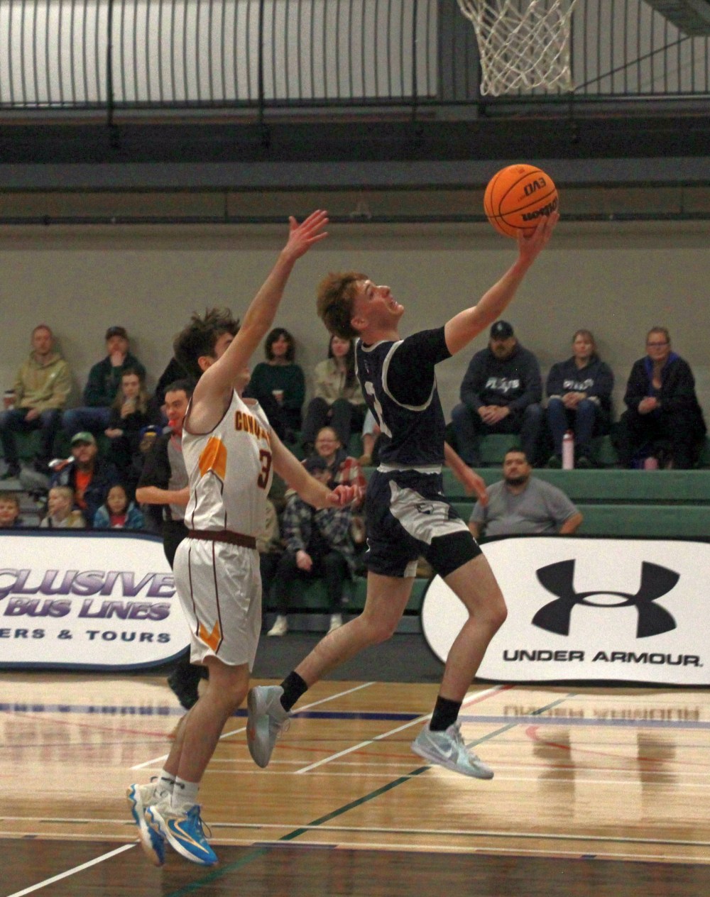 Providence's men's basketball team took care of business against a clearly overmatched Free Lutheran Bible College in a pair of games Jan. 31/Feb. 1 in Northern Intercollegiate Athletic Conference play in Niverville. The Pilots came out with a pair of wins by a combined score of 213-51. (Cassidy Dankochik The Carillon)