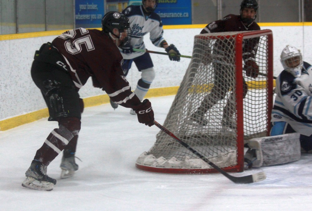 Cam Sylvester is second in the top division of the Winnipeg High School Hockey League in points, helped by a six goal, nine assist outburst against JH Bruns earlier this year. (Cassidy Dankochik The Carillon)