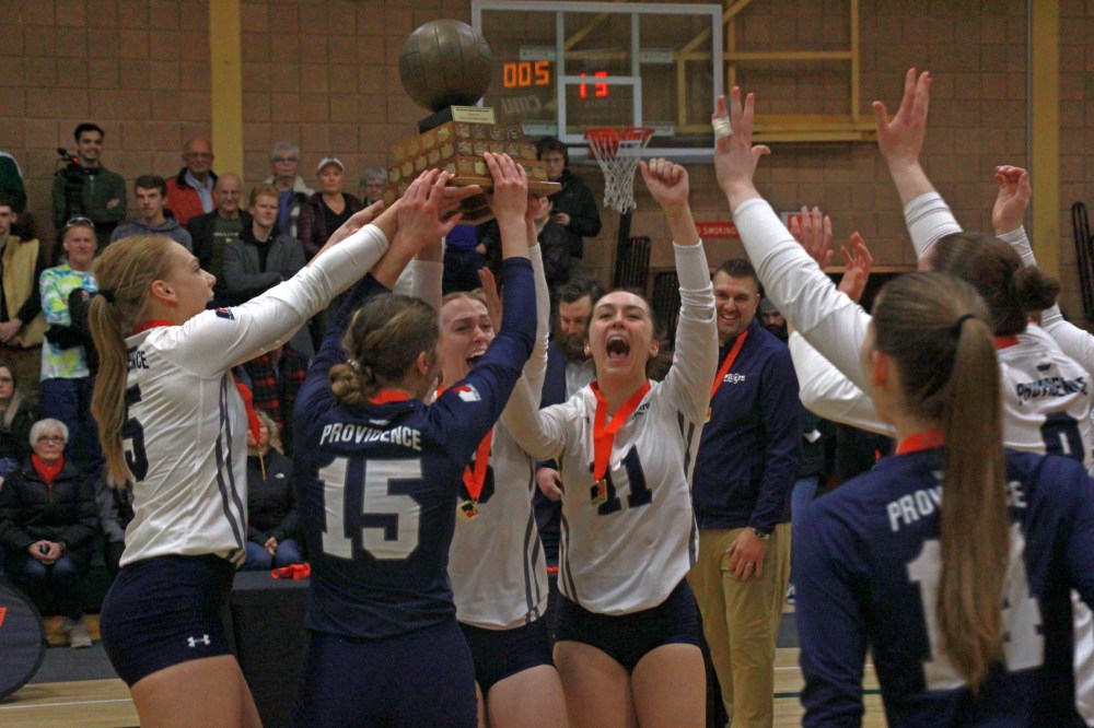 After falling agonizingly close the past two seasons in the final, the Providence Pilots women's volleyball team finally lifted the championship trophy and banner in 2024. (Cassidy Dankochik The Carillon)