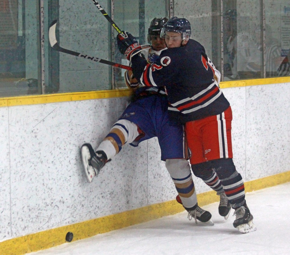 With the Altona Maroons folding for this season, star defenseman Adam Henry took his talents to Winkler to continue a senior hockey career. Henry and the Royals were tied with the higher-seeded Springfield Winterhawks after two games of their SEMHL quarterfinal series. (Cassidy Dankochik The Carillon)