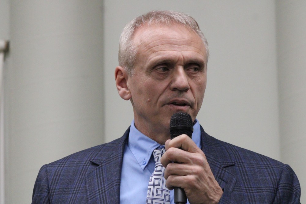 GREG VANDERMEULEN THE CARILLON
PC leadership candidate Wally Daudrich said the party needs to stick to its conservative values.