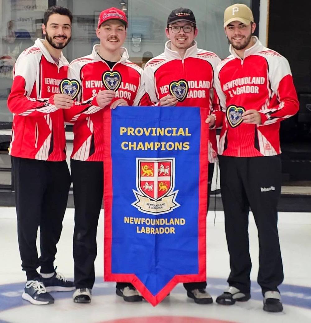 Ty Dilello (left), a Niverville Citizen writer, skipped his team to a Newfoundland and Labrador championship, earning a berth at the 2025 Brier. (Team Dilello Facebook)