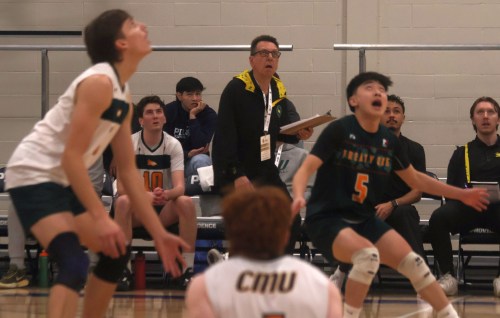 Winnipeg-based Canadian Mennonite University nabbed a victory in the quarterfinals of the CCAA national championships. (Cassidy Dankochik The Carillon)
