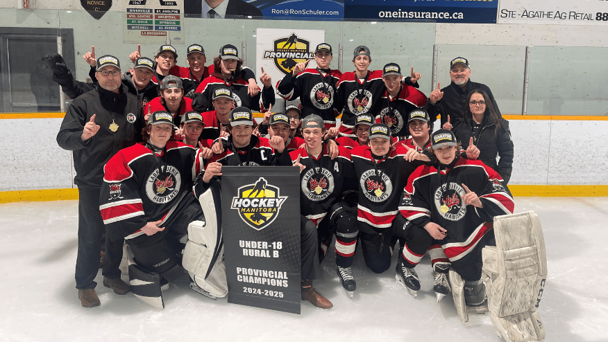 The La Broquerie Habs won a U18 provincial banner this season (Hockey Manitoba)