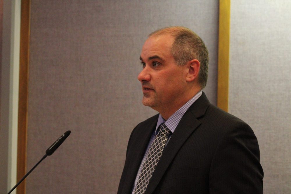 GREG VANDERMEULEN THE CARILLON
Senior manager of finance Brian Hrehirchuk presented the budget on Tuesday evening.