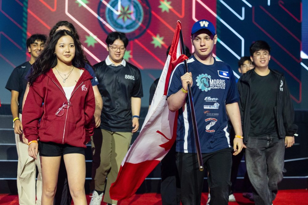 SUPPLIED
Morris Robotics team member Josh Hildebrandt was Canada’s flagbearer at the VEX World Championships in Dallas, Texas last week.
