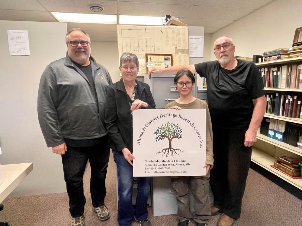 LORI PENNER THE CARILON
From left: Border Land School Division Internship Teacher Kerry Enns, volunteer Liz Wieler, Alyssa Ewankevich, and volunteer Art Wiebe.