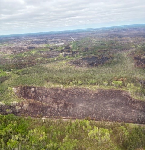 FACEBOOK RM OF PINEY
Aerial shot of where the fire started along the railway tracks in the RM of Piney. As of Tuesday, the fire is classified as being contained.