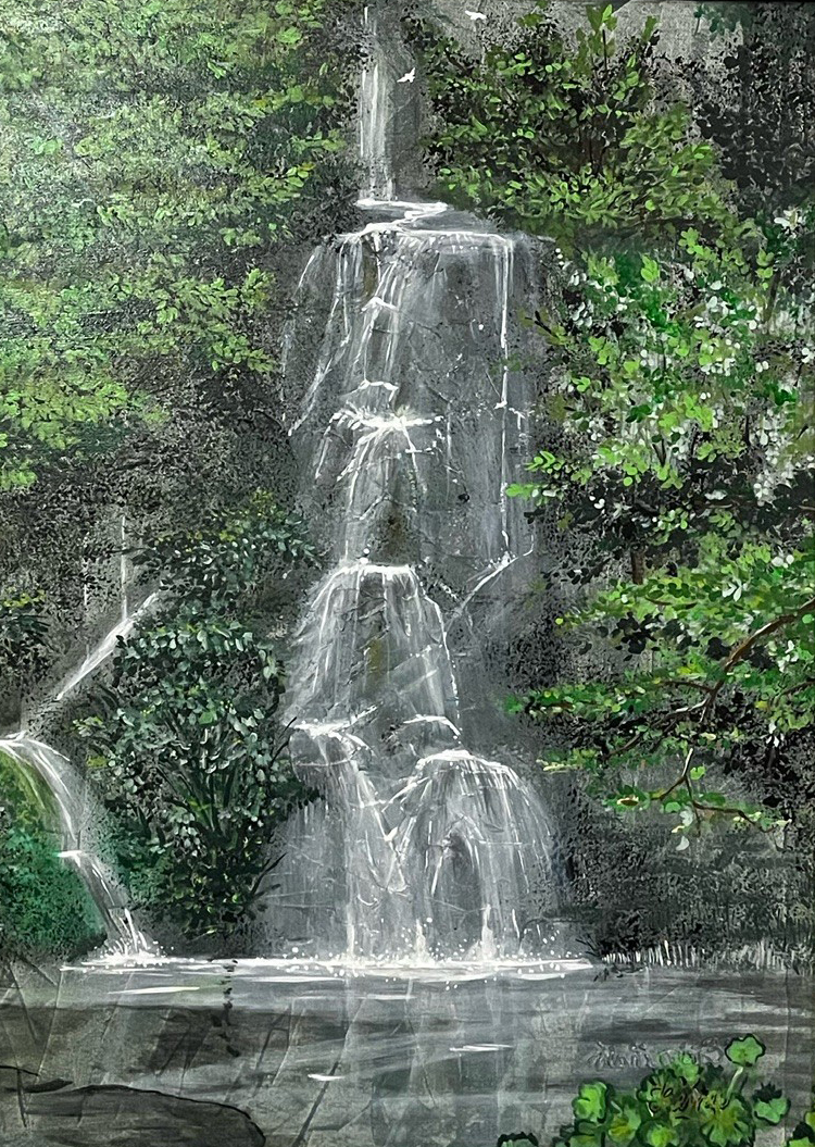 SUBMITTED BY EARL TALATALA
A multi-media painting by artist Earl Talatala titled Cascade.