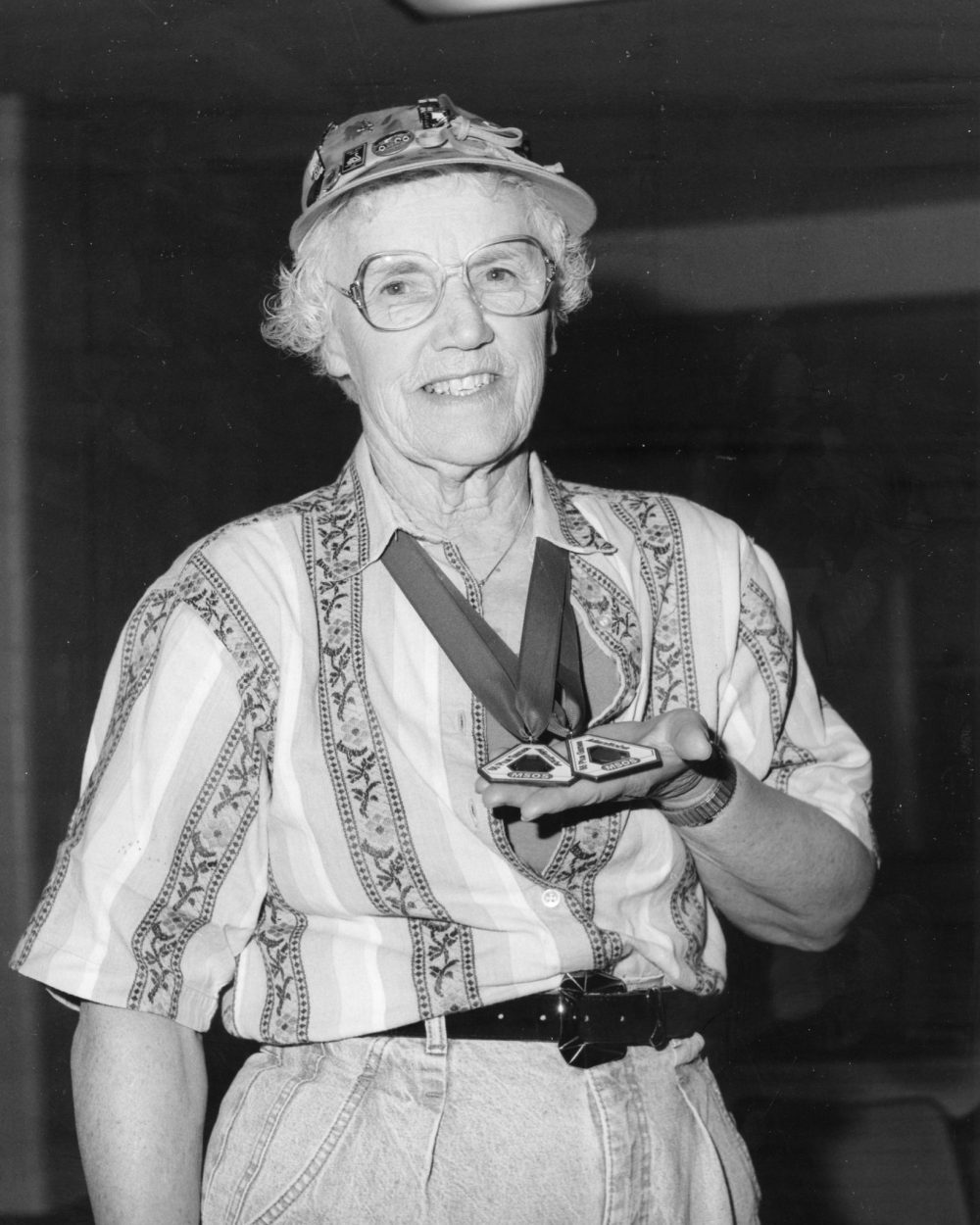 CARILLON ARCHIVES
Jocelyn Majure of Steinbach displays the two gold medals she won in swimming at the 1993 Manitoba Society of Seniors Games. Majure was one of 1,400 participants in the MSOS Games hosted by Steinbach with events in the neighboring communities of Mitchell and La Broquerie.