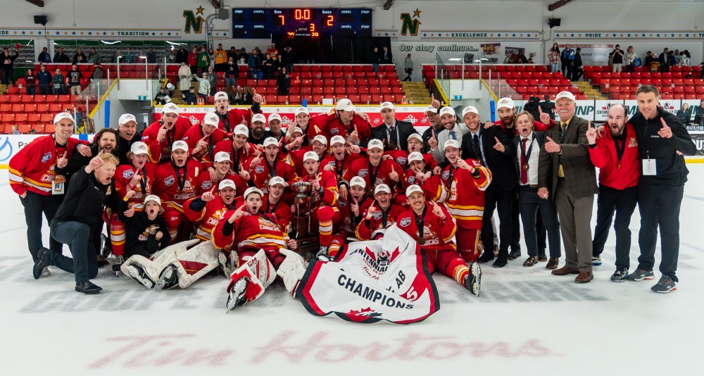 The host Calgary Canucks won the 2025 Centennial Cup. (Hockey Canada)