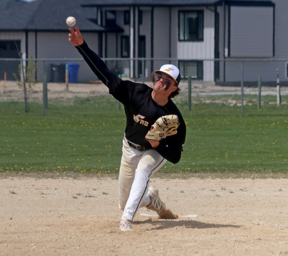 Jackson Penner pitched a complete game for Steinbach as they defeated St Joachim 5-1 in the finals of the Zone 13 baseball championship tournament. (Cassidy Dankochik The Carillon)