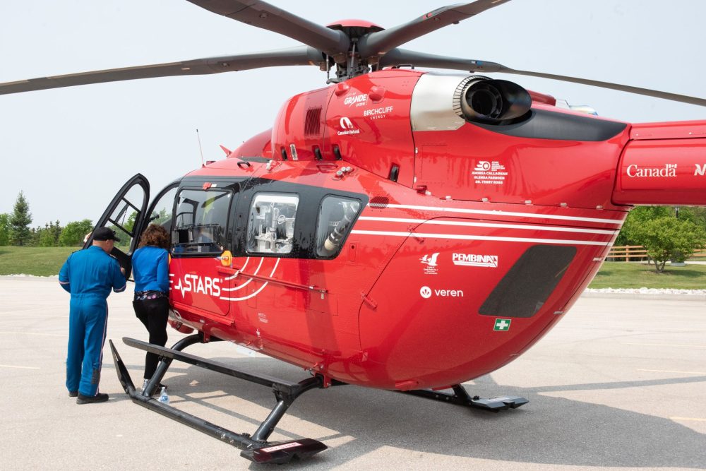 SVJETLANA MLINAREVIC THE CARILLON
A tour of the STARS Ambulance helicopter is given during STARS Ambulance's Rescue on the River fundraising event at Kelburn Farms in Howden on May 29, 2025. The event saw three participants raise $50,000 each for STARS operations. In total, STARS raised $300,000 during the event and a fundraising gala later that evening.