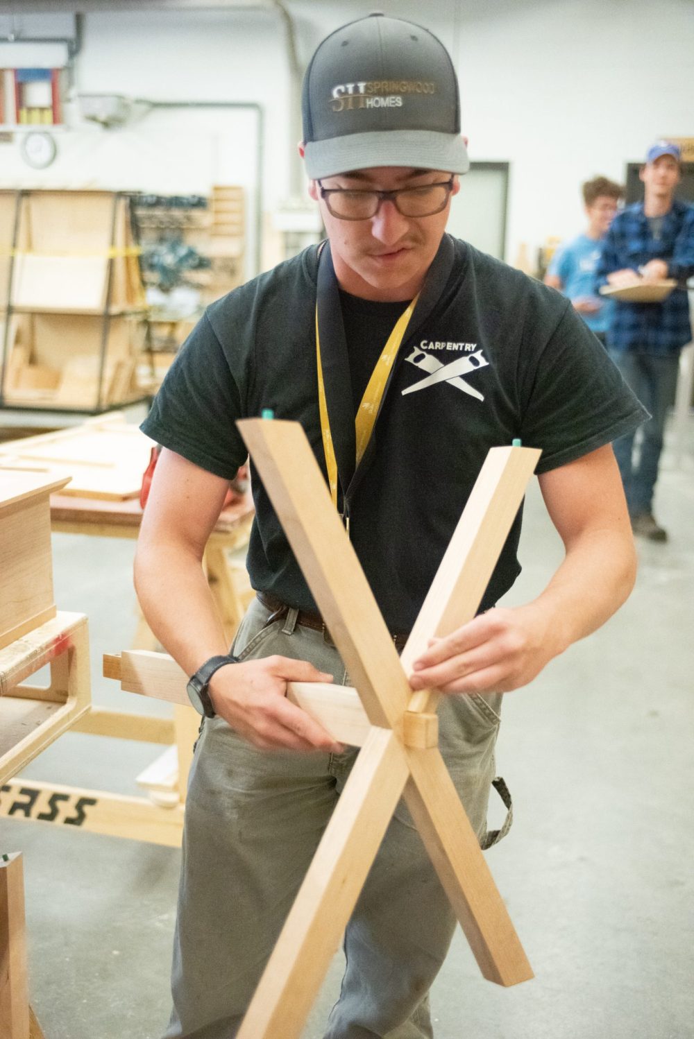 SVJETLANA MLINAREVIC THE CARILLON
Steinbach Regional Secondary School student Connor Brick won Gold in the provincial and national legs of Skills Canada competition, which sees high school students from across the province and country compete in the trades. Here he is putting together the table he built during the national title.