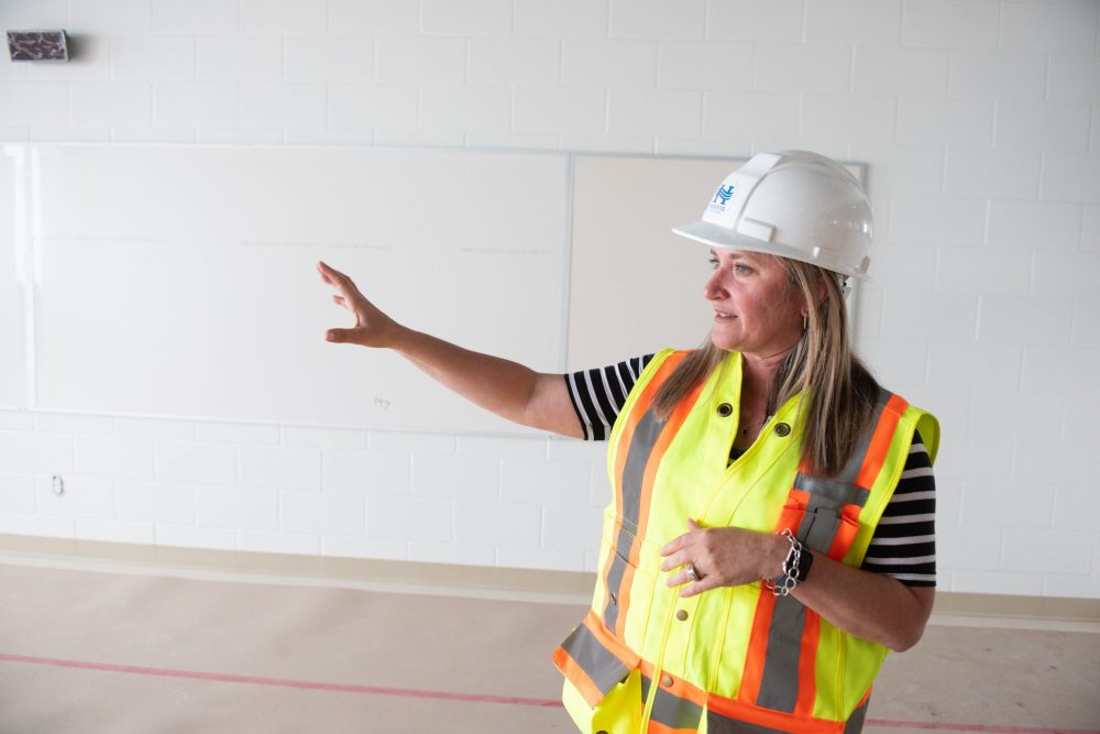 SVJETLANA MLINAREVIC THE CARILLON
Parkhill School principal Kim Koop gave a tour of the school to trustees and the media on June 17, 2025. Here she shows a classroom.