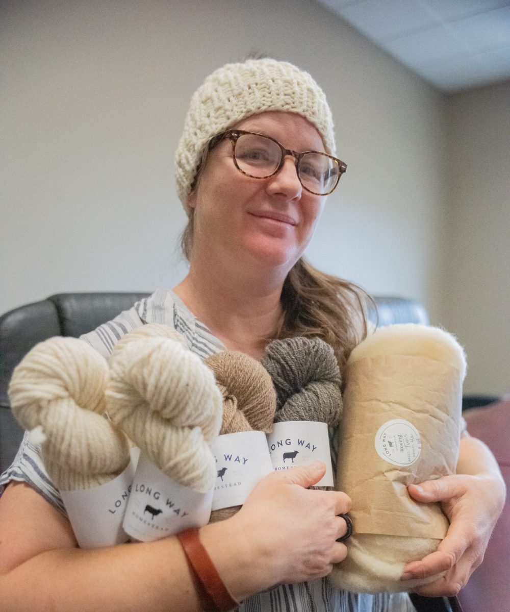 SVJETLANA MLINAREVIC THE CARILLON
Shepardess and author Anna Hunter holds wool from her farm Long Way Homestead, a wool and fiber farm in Ste Genevieve. Hunter just released her second book The True Cost of Wool, which examines the wool industry in Canada.