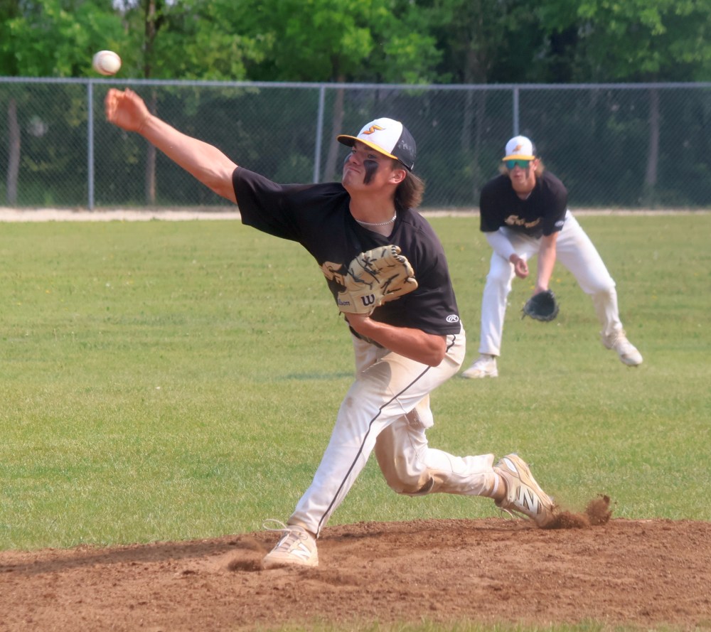Action from the MHSAA baseball championships in Stonewall. (Cassidy Dankochik The Carillon)