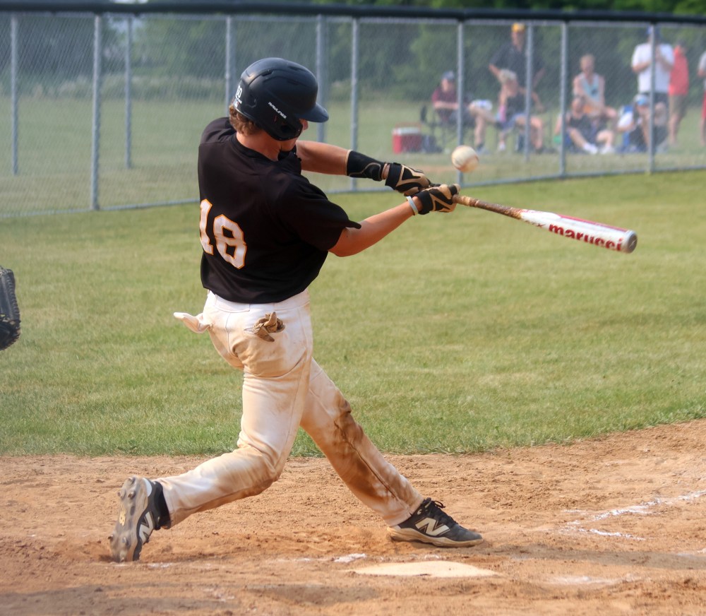 Action from the MHSAA baseball championships in Stonewall. (Cassidy Dankochik The Carillon)