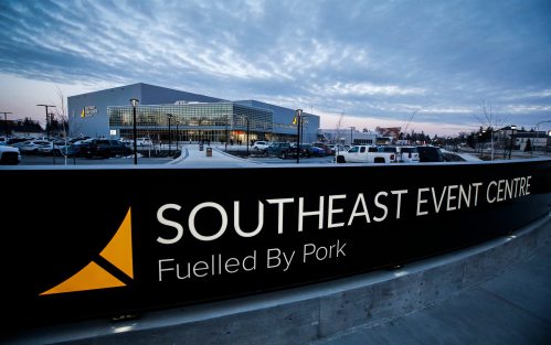 JOHN WOODS / FREE PRESS
The new $75 million Southeast Event Centre in Steinbach Wednesday, March 25, 2025. 

Reporter: josh