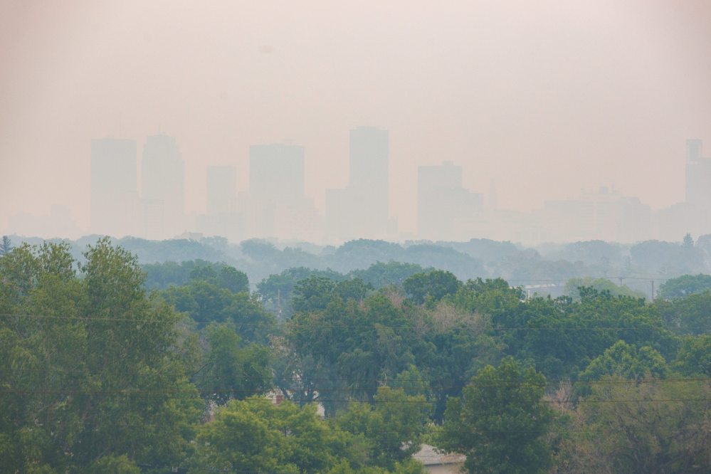MIKE DEAL / FREE PRESS
Wildfire smoke that descended on Winnipeg June 5/6 cancelled the MHSAA provincial track and field championships.