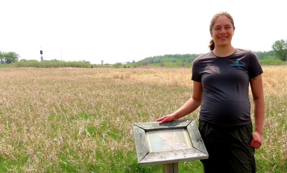 WES KEATING THE CARILLON
A map on a pedestal along one of the nature trails directs attention to the grassland leading up to the hill that was the old landfill and to the weather station that can be seen in the distance on the left.