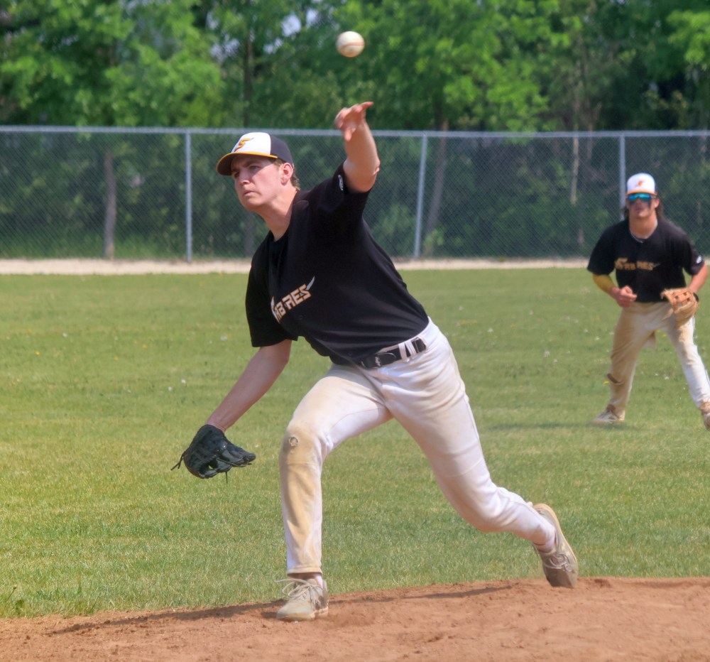 Action from the MHSAA baseball championships in Stonewall. (Cassidy Dankochik The Carillon)
