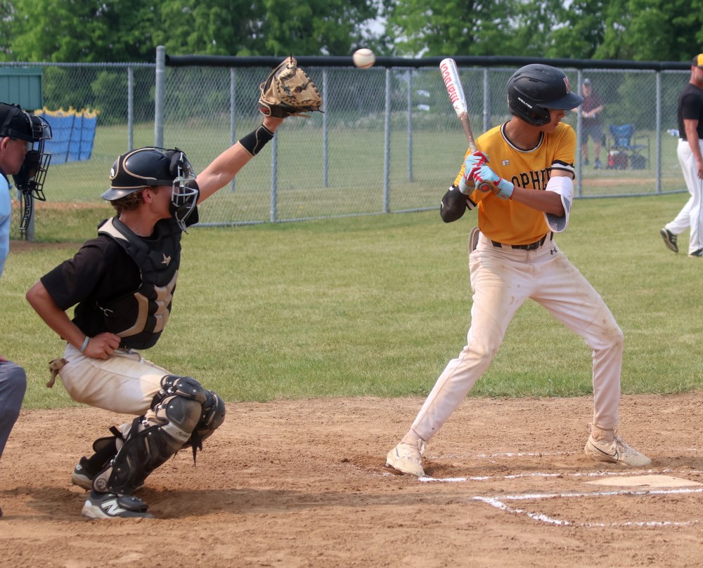 Action from the MHSAA baseball championships in Stonewall. (Cassidy Dankochik The Carillon)