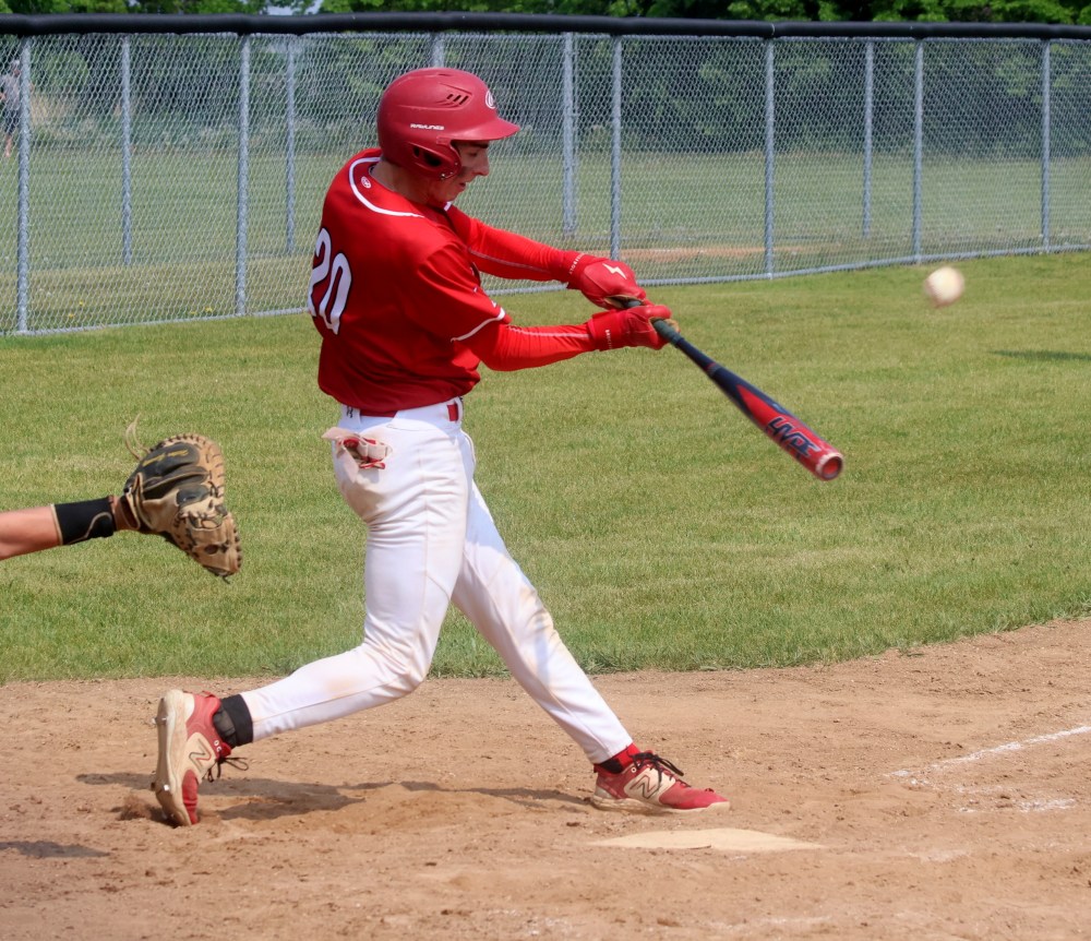 Action from the MHSAA baseball championships in Stonewall. (Cassidy Dankochik The Carillon)