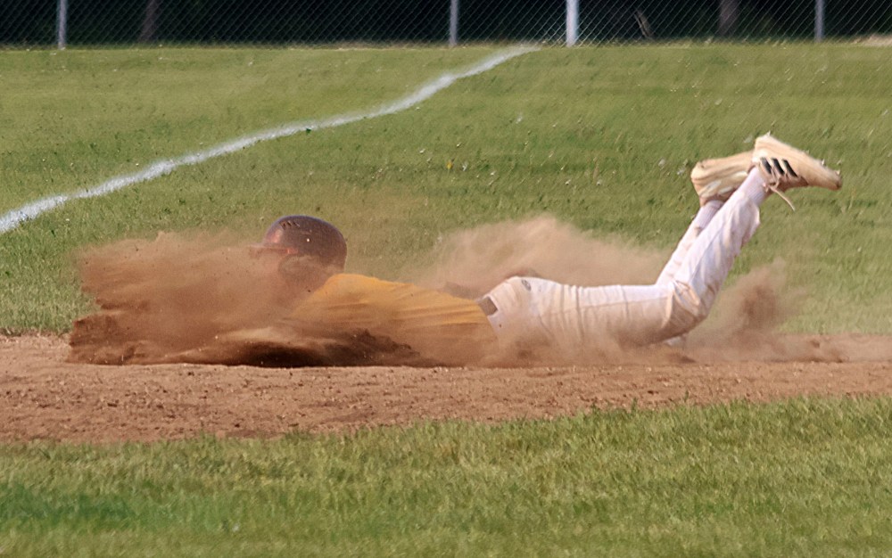 Action from the MHSAA baseball championships in Stonewall. (Cassidy Dankochik The Carillon)