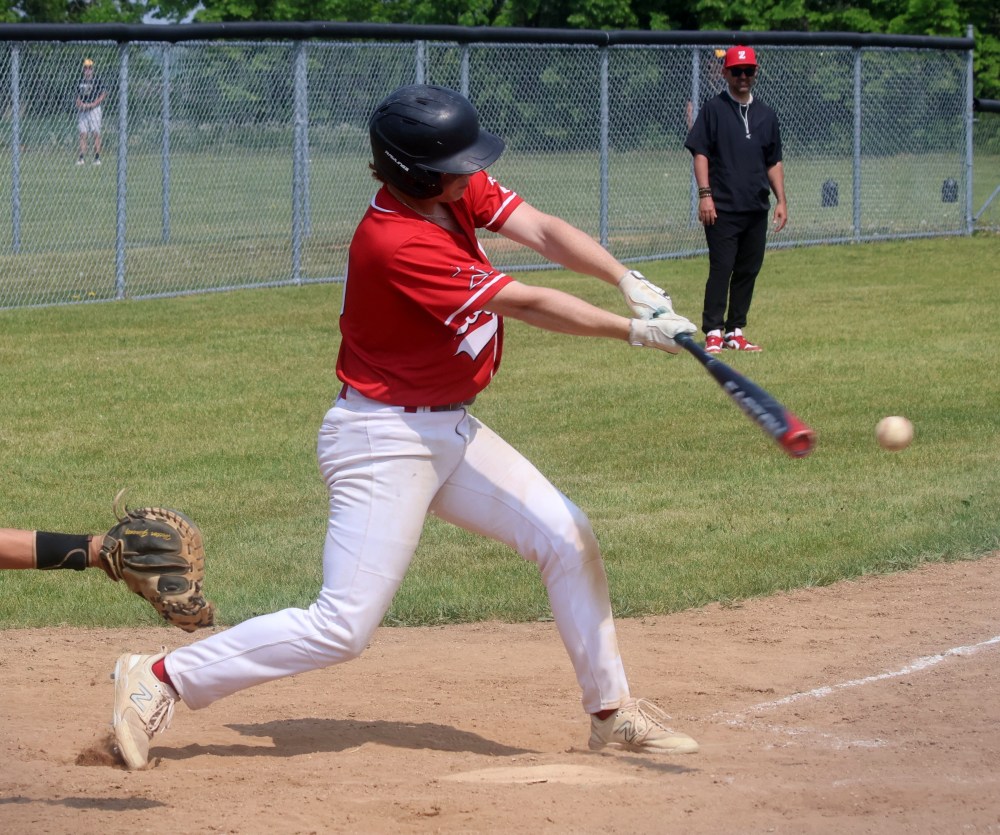 Action from the MHSAA baseball championships in Stonewall. (Cassidy Dankochik The Carillon)