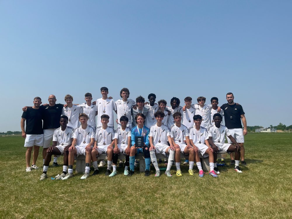 The SRSS Sabres boys soccer team finished third at the Manitoba High School Athletic Association AAAA provincial championships. (Submitted)