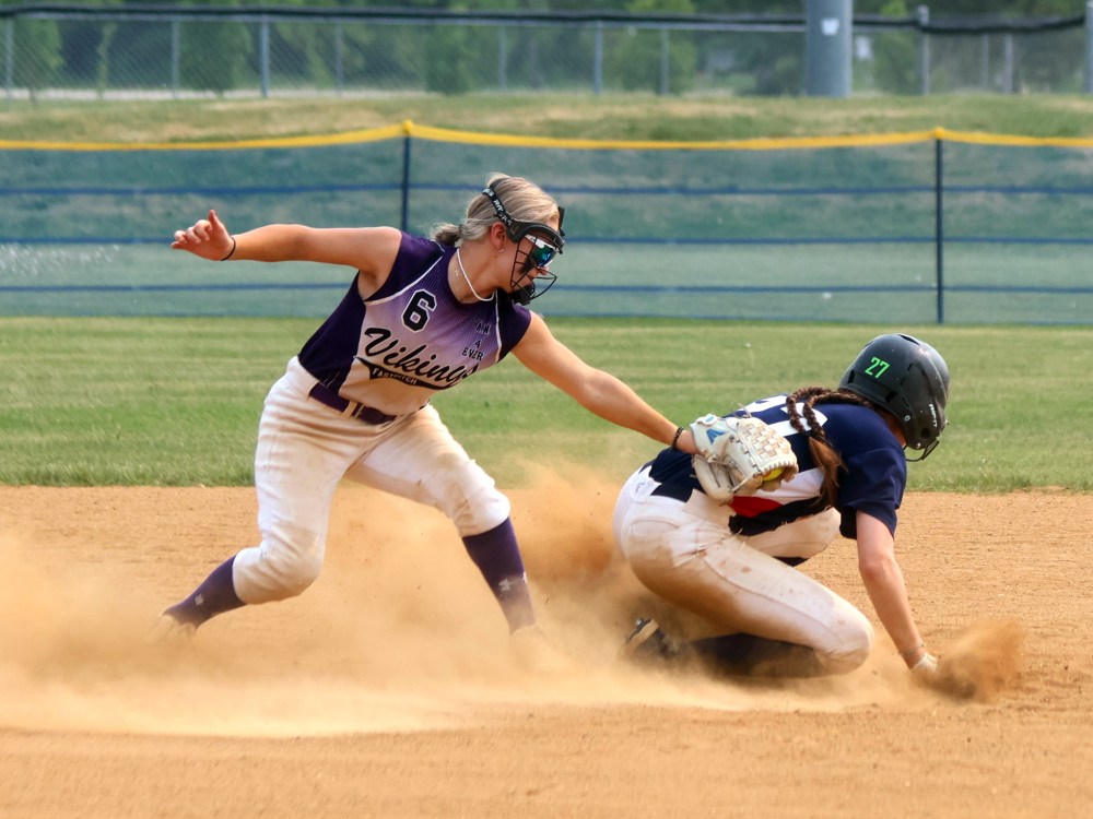 Action from the MHSAA softball provincial championships. (Cassidy Dankochik The Carillon)
