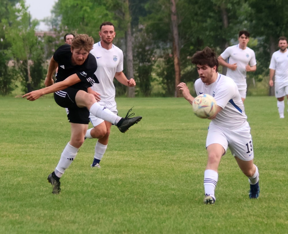 A Niverville Force player lets a shot go during the team's 5-3 loss June 12. (Cassidy Dankochik The Carillon)