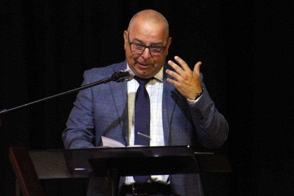 TONI DE GUZMAN THE CARILLON
Principal Yvan St. Vincent tries to hold his tears back during his speech to the graduating class of 2025 on June 26.