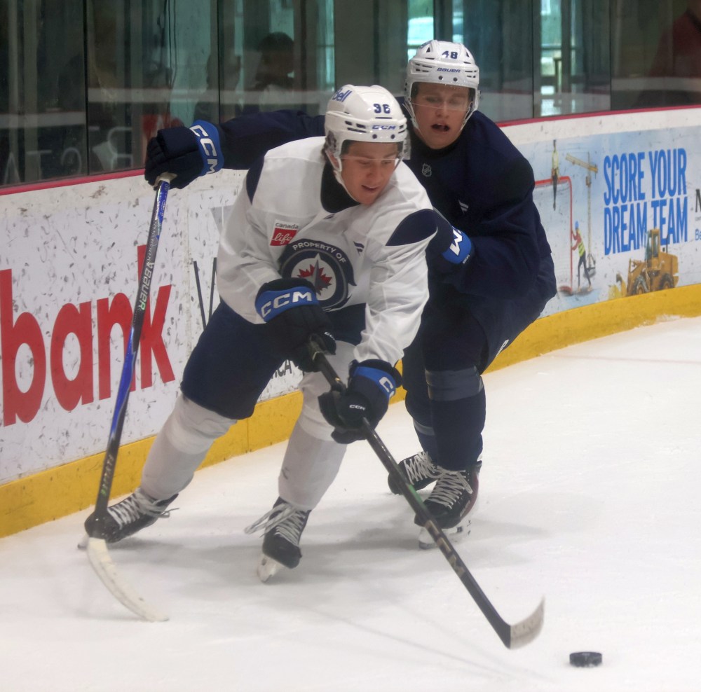 Oakbank's Owen Martin and Lorette's Avery Laliberte were in attendance at the Winnipeg Jets annual prospects camp. (Cassidy Dankochik The Carillon)
