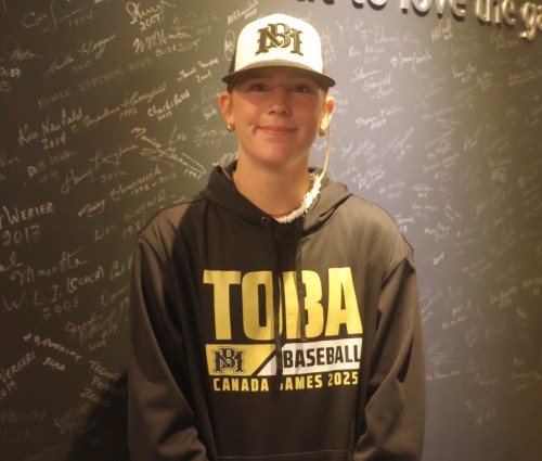 Gemma Strutynski is one of five athletes from the region on Team Manitoba's Canada Summer Games baseball team. She was at the Manitoba Sports Hall of Fame July 29 as Manitoba hosted a kick-off event. (Cassidy Dankochik The Carillon)