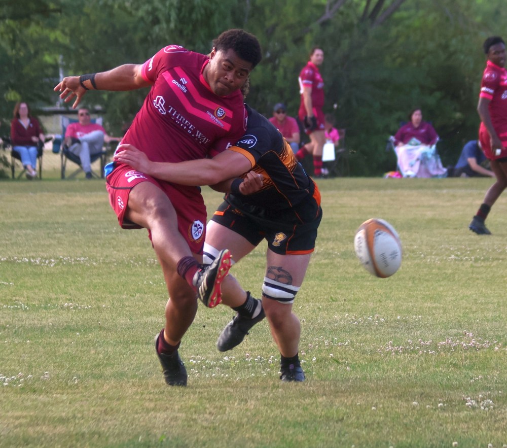 The Eastman Warriors poor first half kicking the ball would come back to bite them, as they lost to the Manitoba Wombats in the regular season for the first time since the 2022 season June 26 at A.D. Penner Park. (Cassidy Dankochik The Carillon)