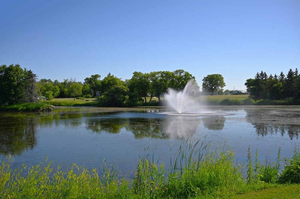 Enjoy a walk around the museum pond.