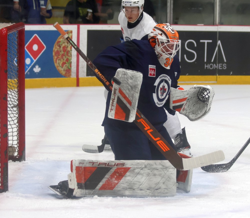 Oakbank's Owen Martin and Lorette's Avery Laliberte were in attendance at the Winnipeg Jets annual prospects camp. (Cassidy Dankochik The Carillon)